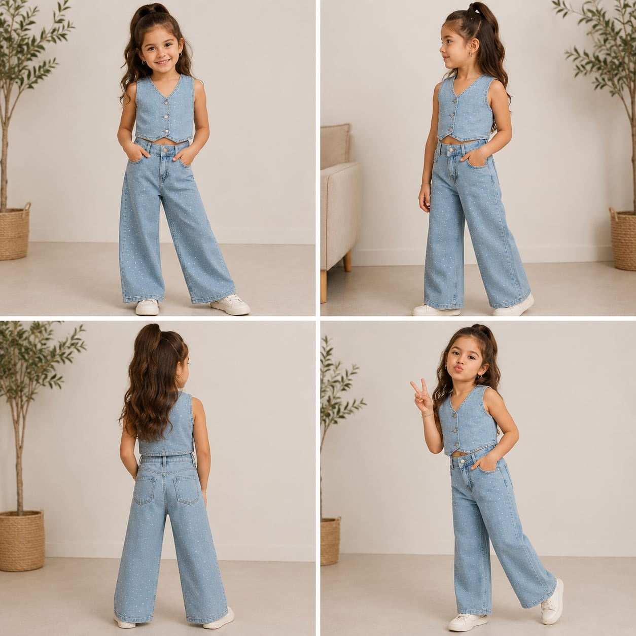 TRENDT MODA SERPME TAŞLI YELEK PANTOLON İKİLİ TAKIM